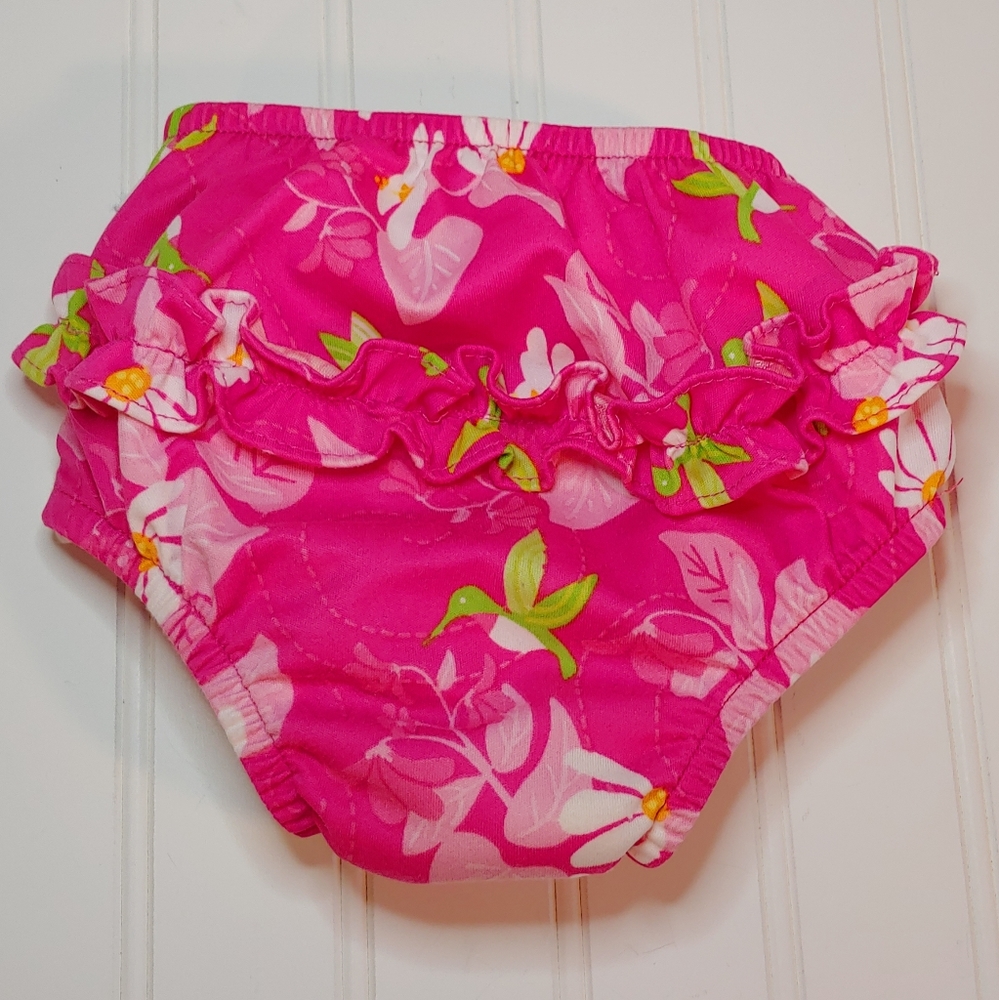 i play. Girls Ruffle Snap Reusable Swim Diaper Pink sz 3T